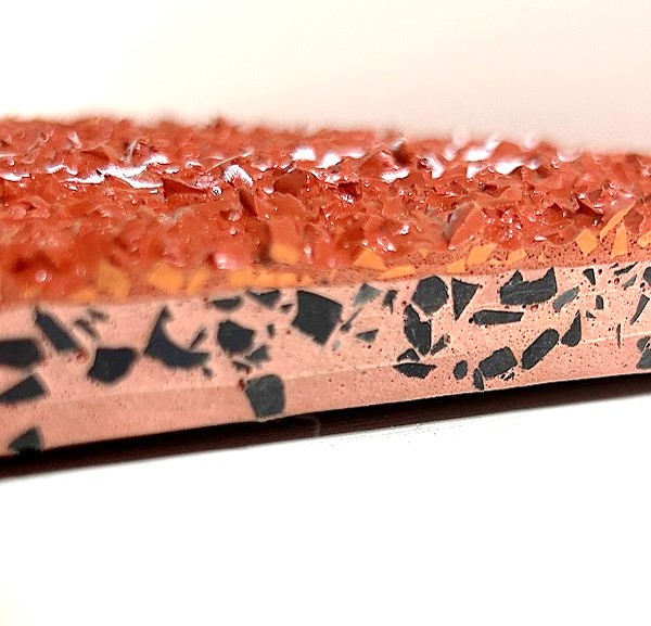 granules and PU binder mixture in PU running track system