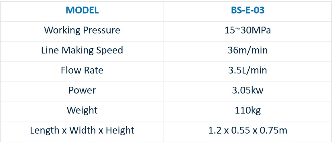 running track line drawing machine properties